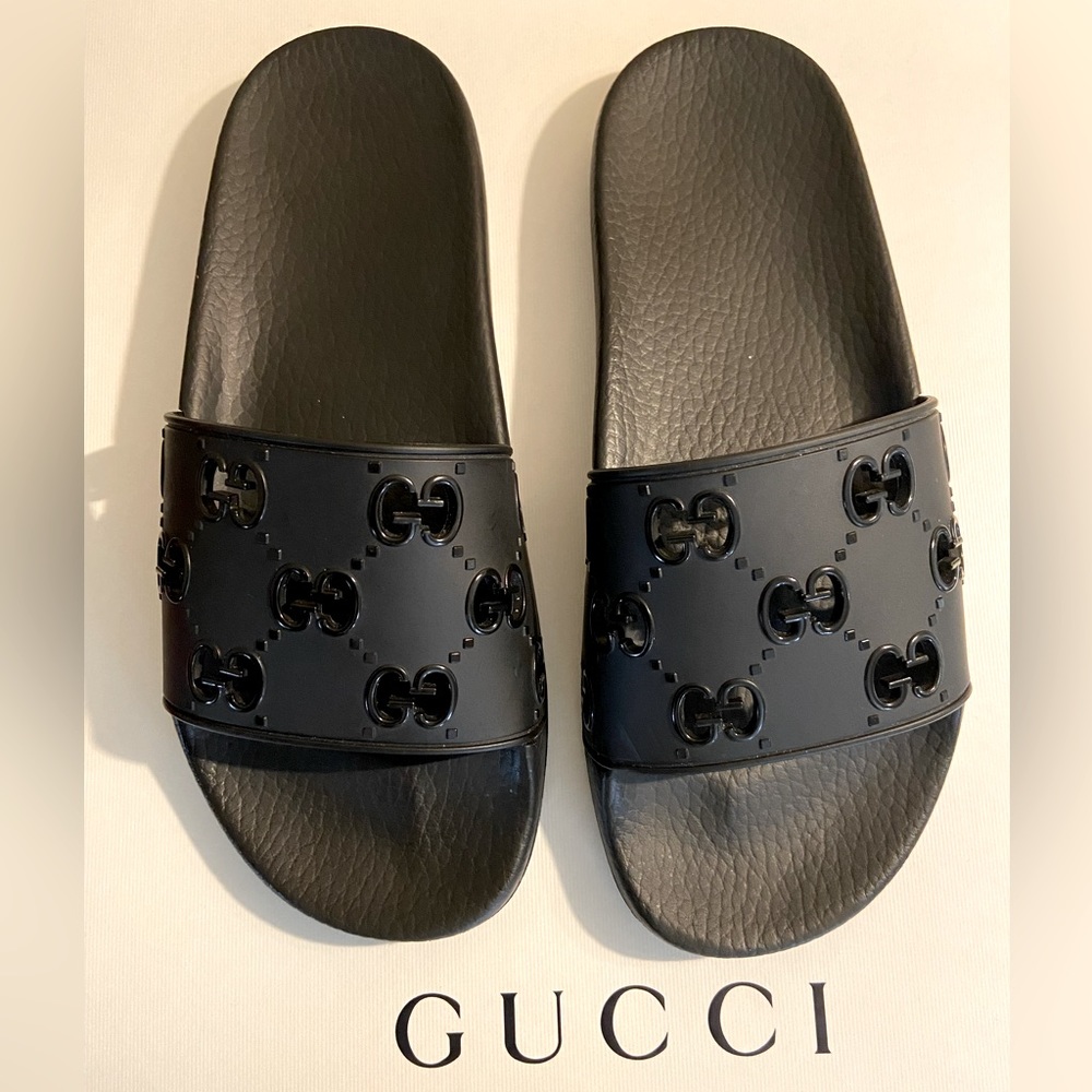 Black Mens Gucci slides size 8/40